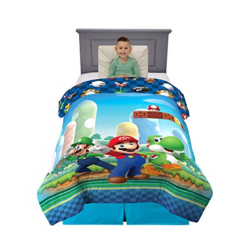 Image of Franco Kids Bedding Super Soft Microfiber Reversible Comforter, Twin /Full, Mario