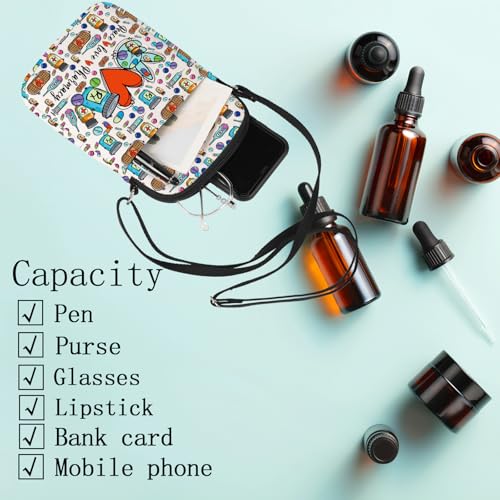 LEVLO Pharmacist RX Crossbody Bag Pharmacy Technician Gift Peace Love Pharmacy Shoulder Bag Pharmacy Tech Merch 5