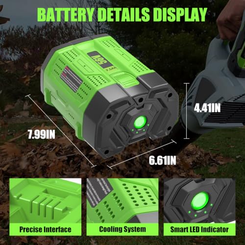Image of 1Pack 7.5Ah 56Volt Battery Replacement for EGO Battery(Green) | Compatible with EGO 56V BA1400T BA2800T BA4200T BA2240 Battery Power Tools