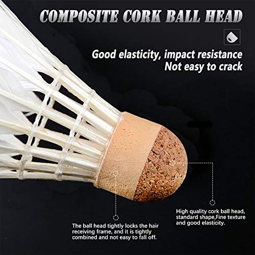 Teozzo Badminton Birdies Shuttlecocks Goose Feather Pack Of 12 Stable And Sturdy High Speed Shuttles For Indoor And Outdoor Training Sports #TOP2