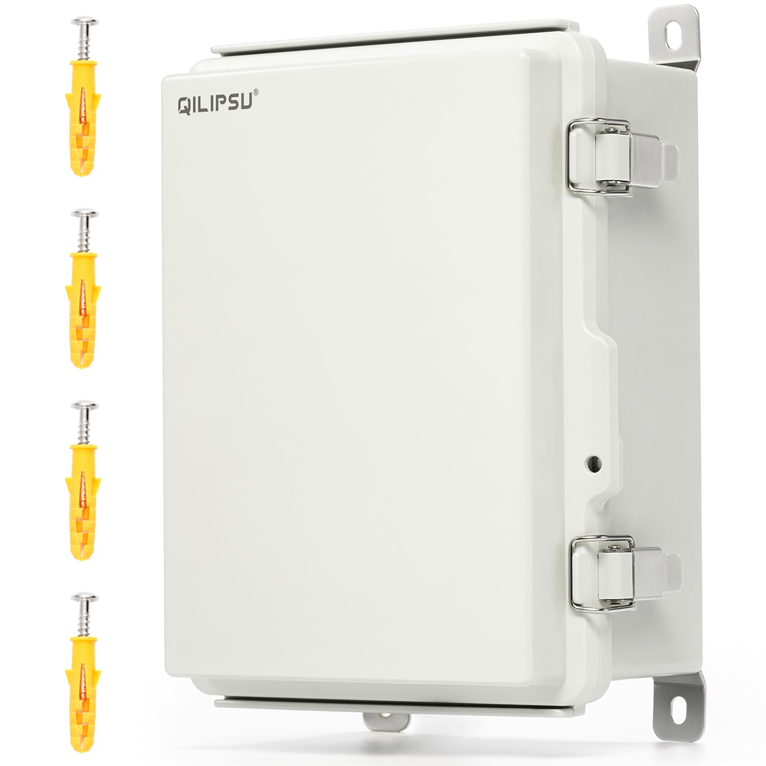 QILIPSU UL94-V0 Outdoor Electrical Box 8.3"x6.3"x3.9" Waterproof Junction Box Weatherproof PC/ABS Alloy Plastic IP66 Project Electric Enclosure Grey Hinged Door — image 1