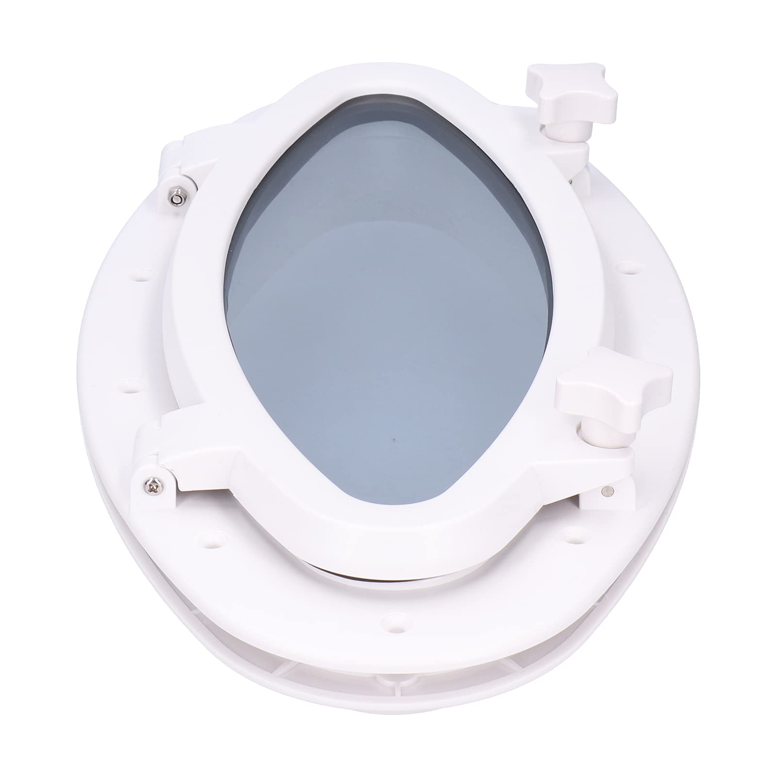 Yctze Oblò per Barche Oblò Ovale Bianco in Vetro Temperato Finestra Apribile per Yacht per Barche Marine RV 16 X 8‑5/8 Pollici