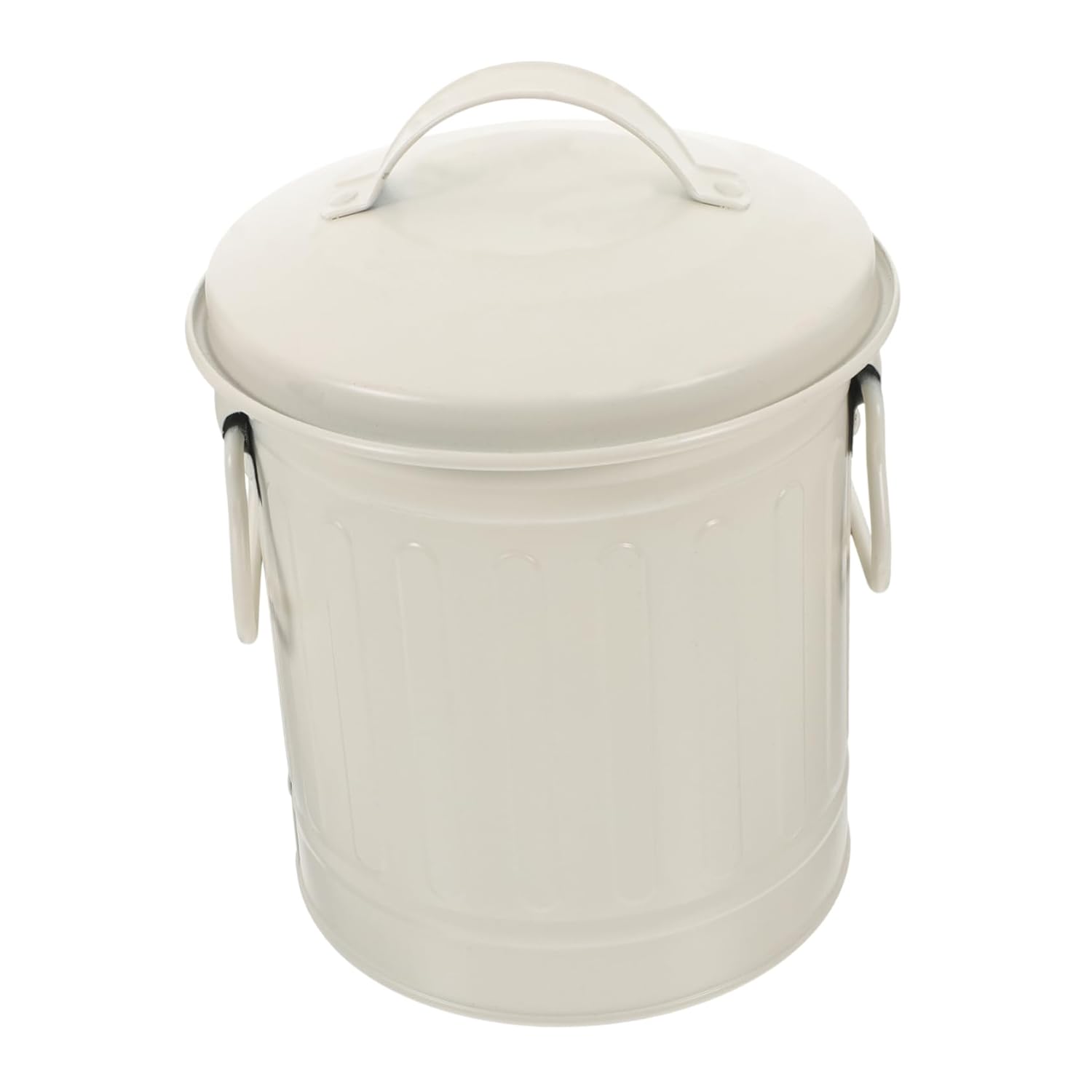 Retro Iron Pen Holder and Mini Trash Can Lid Stylish Waste Basket for Office Kitchen Bathroom Decorative Storage for Desktop Organization