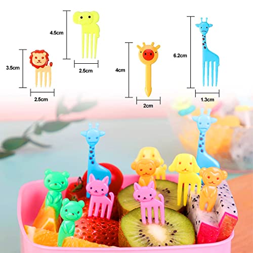 Image of HASTHIP 50 Pcs Cute Animal Fruit Forks for Kids Tiffin, Reusable Plastic | Easy Fruit Serving, Neat Lunch Packing, Food Grade Plastic, Compact Shape, Reusable Design, Random Colours