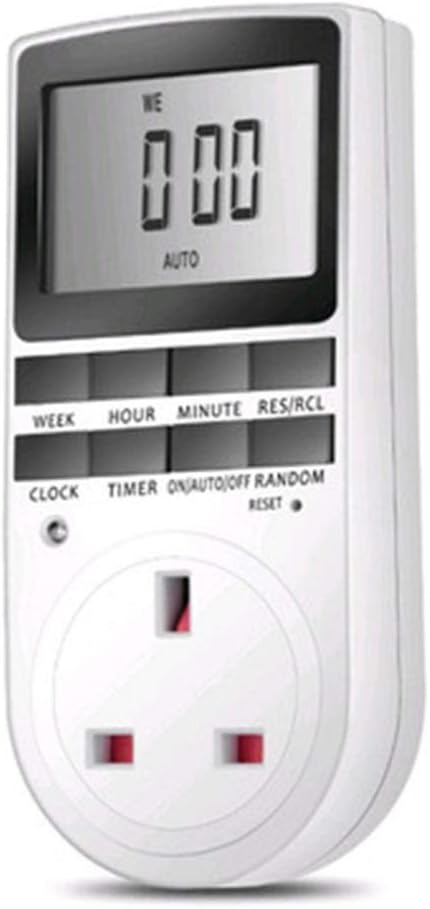 LCD Digital Programmable Timer Switch Socket Electronic UK Plug (12/24 Hours)