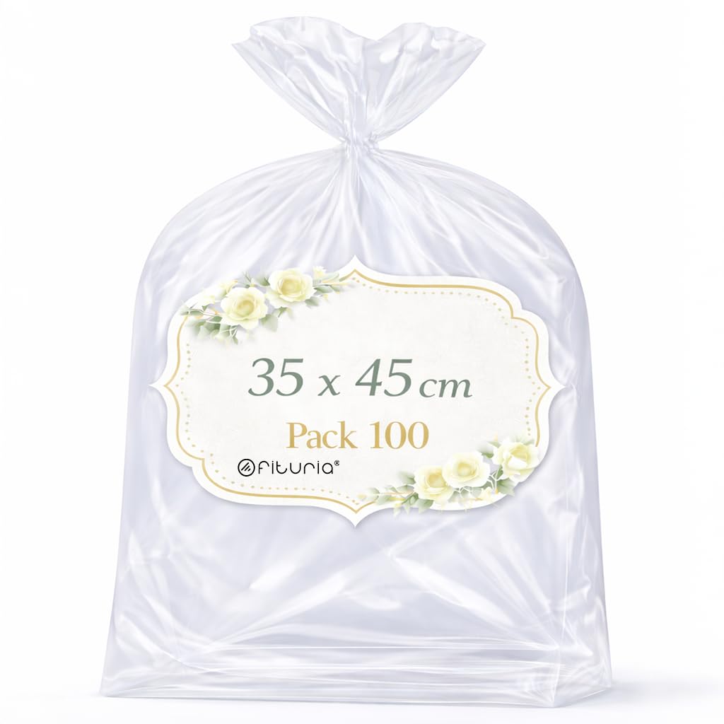 Ofituria Bolsas Celofán Transparente 10 x 15 cm, Bolsas Transparentes para Chuches y Regalos – Bolsas Plastico Transparente para Cumpleaños Infantiles, Galletas y Detalles, 1 Pack (100 Bolsas) — view 23