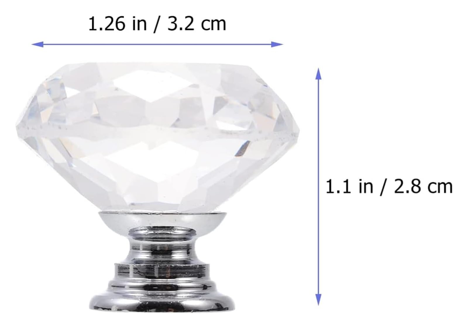 Schrankknöpfe aus Kristallglas, Diamant-Griffe aus Glas, Küchenschubladenschränke, Schubladenknöpfe aus Kristallglas, Schrankgriffe, 5 Stück, Diamant-förmige Griffe for Schubladen in der Küche