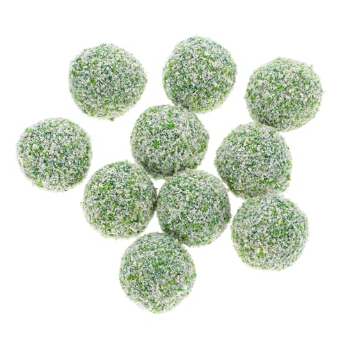 KICHOUSE 10pcs Greenery Fake Bushes Micro Landscape Shrubs Artificial Plants Outdoors Miniature Cluster Ball Garden Decor