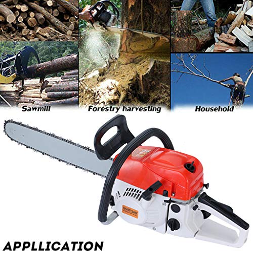 Arrived in 2-7 Days, 52CC 2-Cycle Gas Powered Chainsaw 20 Inch Bar Handheld Gasoline Chainsaw Cordless Petrol Chain Saw Aluminum Crankcase Chainsaw for Farm, Garden and Ranch