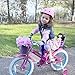 JOYSTAR 16 Inch Kids Bike Little Daisy Girls Bike with Training Wheels Doll Bike Seat Basket & Streamers Princess Kids Bicycle for Girls Toddler of 4-7 Years Toddler Girl Bikes Fuchsia