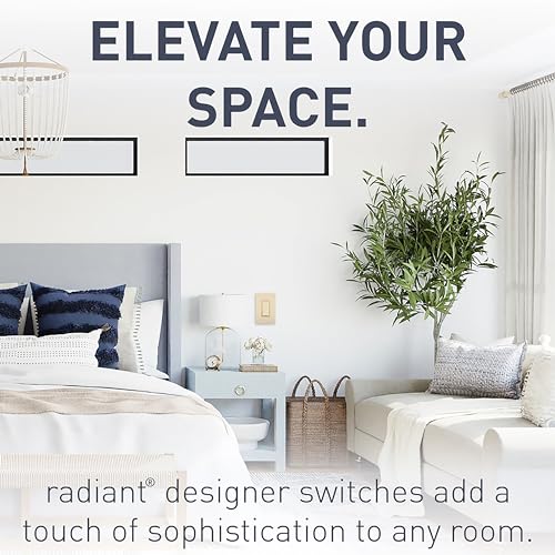 Image of Legrand radiant TM873I 15 Amp Rocker Wall Switch, 3-Way Decorator Light Switches, Ivory (1 Count)