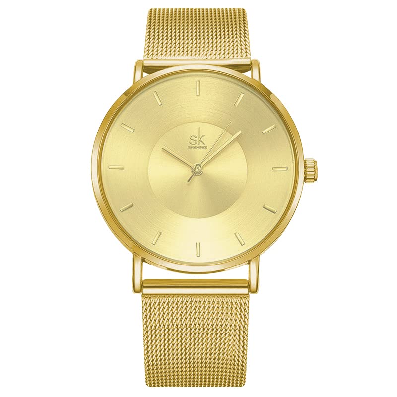 Bracelet en acier inoxydable sur montre SHENGKE chic et robuste