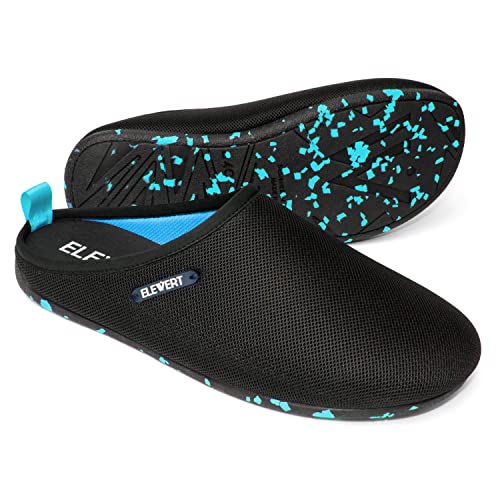 Elewert Zapatillas De Estar Por Casa Para Hombre Pantuflas De Rejilla Para Verano E Invierno Suela De Goma Antideslizante Slippers Hechas En España Negro Azul, Eu42