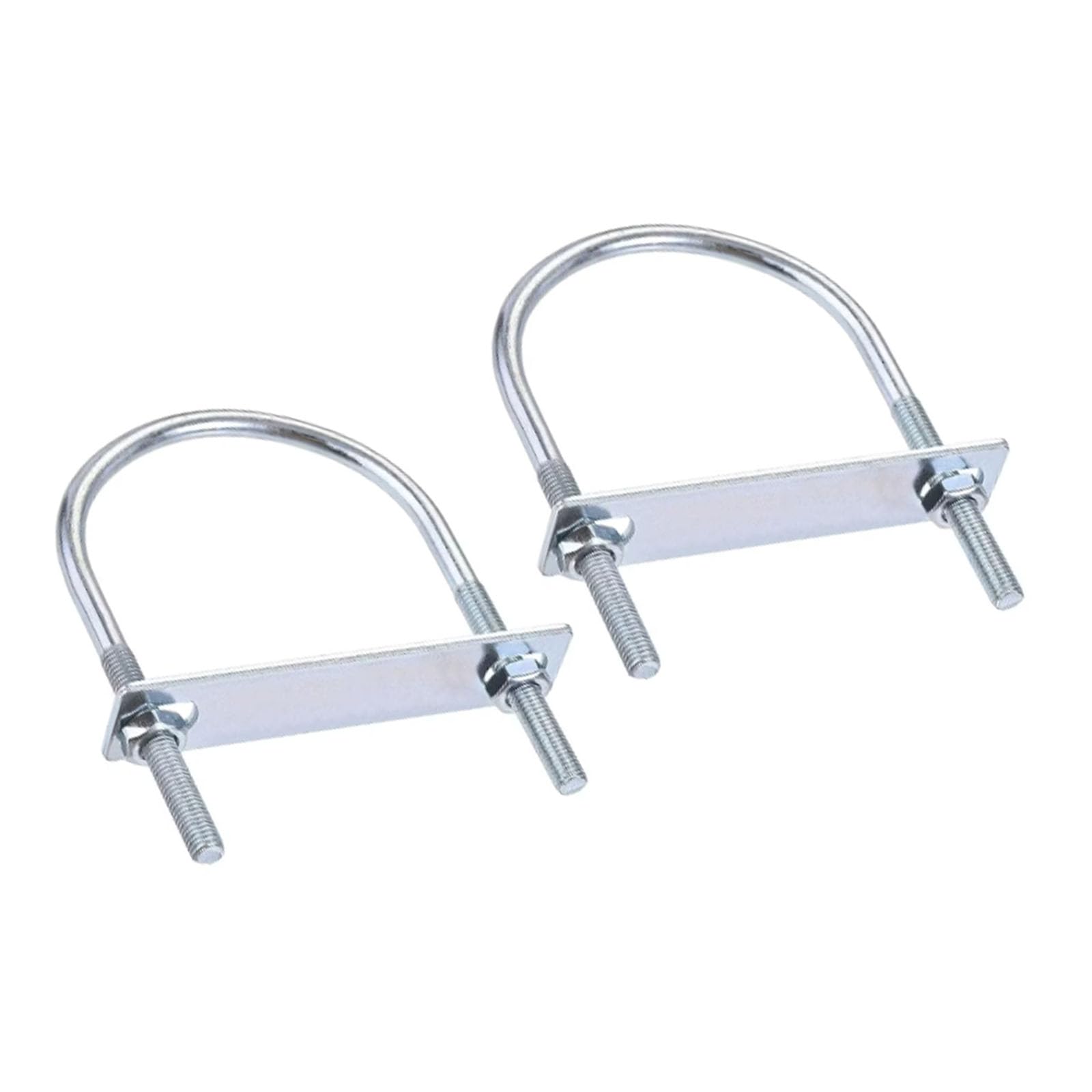 TA-VIGOR 2 sets M8 Round U-Bolts, 80mm Inner Width 130mm Length Steel U-Bolts with Nut, Plate for Attaching Piping Conduit Cable Tube Brackets Boat Trailer