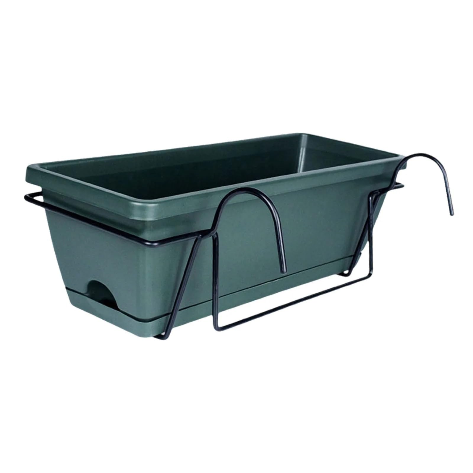 RTBVGHJIK Railing Planter Flower Pot With Tray Rack Vegetable Planting Plant Basket Window Box For Yard Farmhouse Outdoor for Outdoor Plants(Dark green)