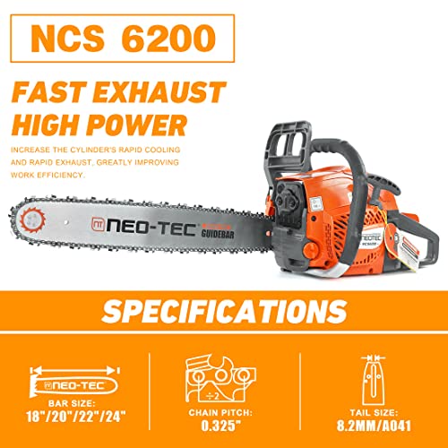 NEO-TEC 62CC Gas Chainsaw 20 Inch