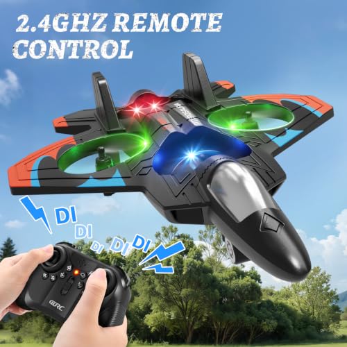 Image of 4DRC V32 Foam RC Plane Drone with 4 Batteries, 80 Mins Long Flight RC Airplane Helicopter Fighter Jet for Kids Adults 8-16, 360 Flip Stunt Altitude Hold RC Airplane Helicopter Toy Gift for Beginners