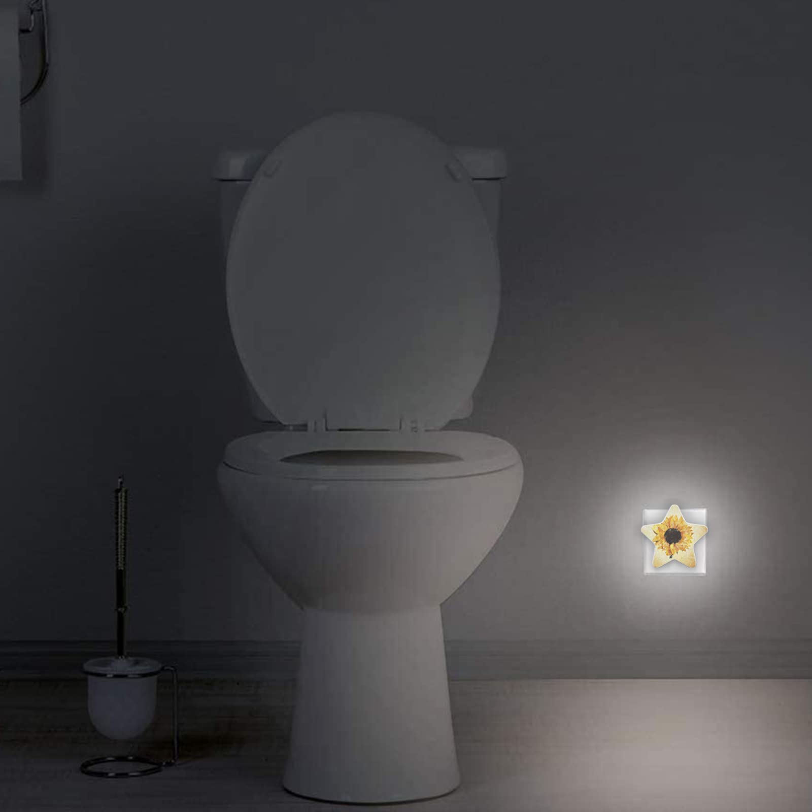 YouTary Sunflower Floral Inspirational Pattern Star Shape Plug in LED Night Light Lamp with Dusk to Dawn Sensor — view 4
