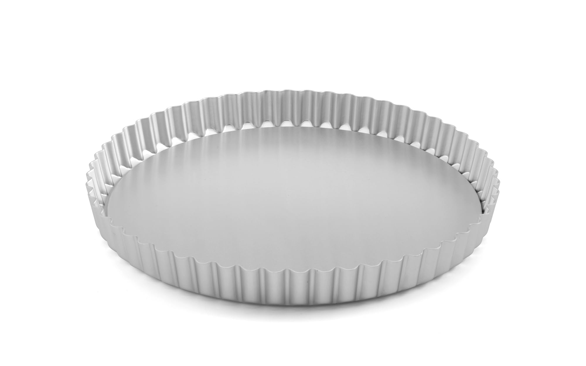 Chabrias Ltd Professional Silver Aluminium Loose Base Fluted Flan Tin, Tart and Quiche Tin (11")