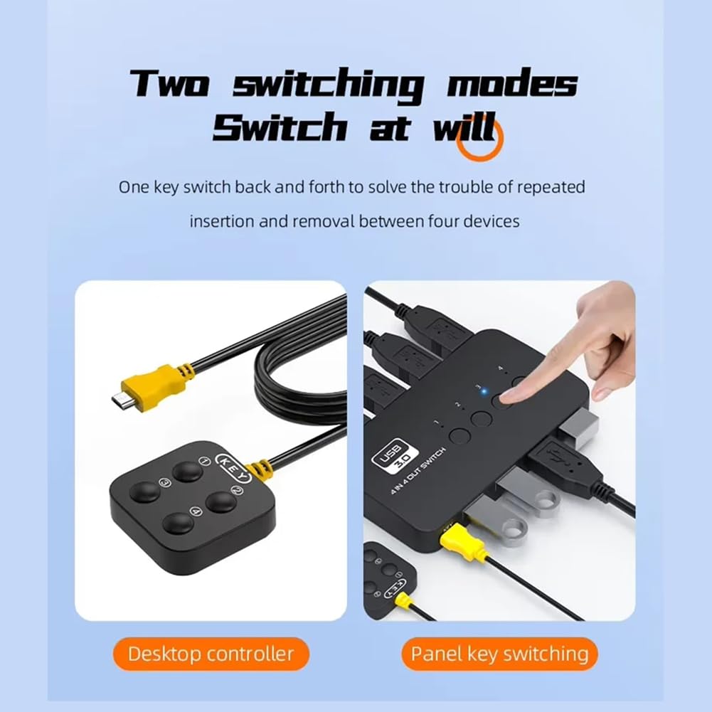 USB3.0 Switcher 4 in 4 Out Splitter USB Flas Maus Tastatur Drucker 4 Computer Teilen