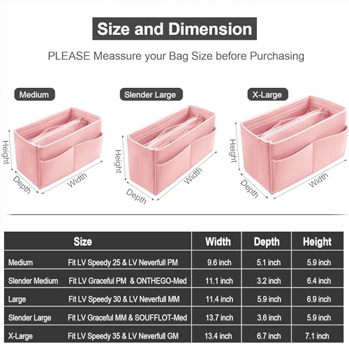 Image of Purse Organizer Insert, Handbag & Tote Organizer, Bag in Bag, Perfect for Speedy Neverfull and More