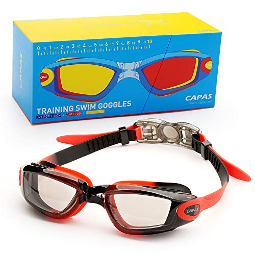 CAPAS Kids Swim Goggles, Age 4-12 Boys Girls Swimming Goggles Comfortable Fit