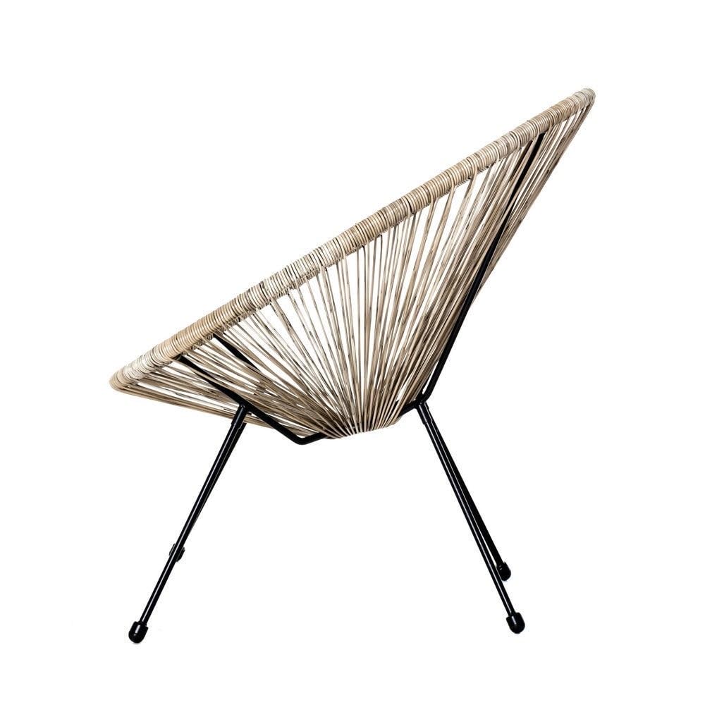 LOLAhome Sillón Acapulco para Jardín, Terraza y Exterior de Metal e Hilos de Polietileno con Topes de Goma, hasta 120kg, Interior/Exterior, 733403