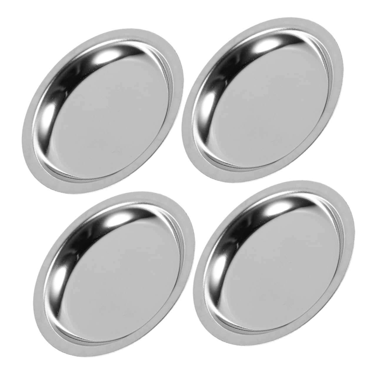 PRETYZOOM 4Pcs Stainless Steel Tea Bag Holder Tea Bag Coaster and Saucer Elegant Tea Bag Dish for Cabinets Simple Design for Stylish Tea Tea Lovers