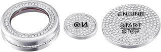 Bling Car Accessories Fit for Mercedes Benz C-Class E-Class CLA CLS GLA GLE GLK GLS SLC Multimedia Sound Volume Knob Covers Ignition Button Sticker Auto Interior Decoration Decal Trim 3Pcs