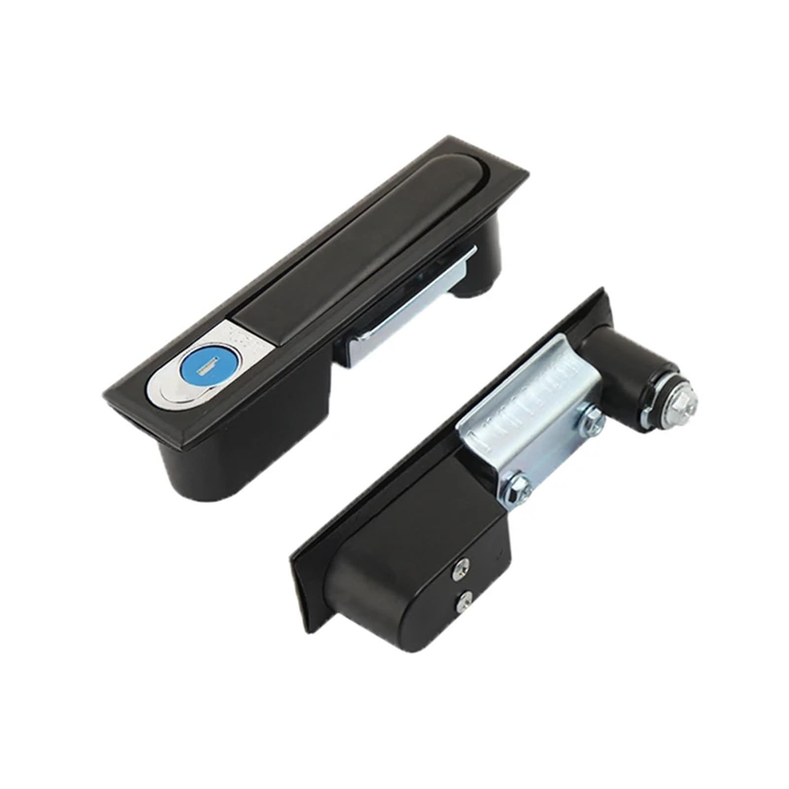 2 x elektrische Schrankschlösser aus Zinklegierung, Schloss, Schalter, Schaltschrank, Werkzeugkasten, Schließfach (2 Stück, Schwarz-Zink)