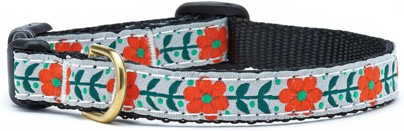 Up Country Orange You Pretty Pattern Dog Collar, X-Small (6 To 12 Inches) 5/8 Inch Narrow Width