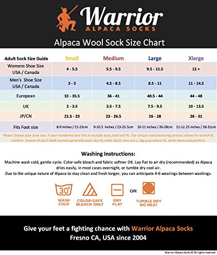 Warrior Alpaca Socks - Unisex Toasty Toes Ultimate Alpaca Socks For Men And Women (Small - Black) #TOP4