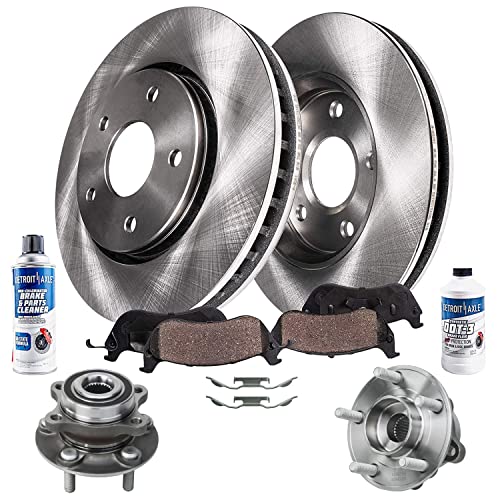 Image of Detroit Axle - 12.44 inch (316mm) Front Disc Brake Rotors Pads + Wheel Hub