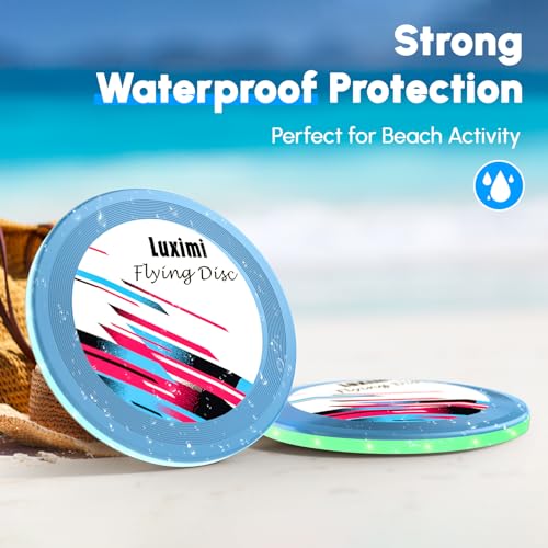 luximi Light Up Flying Disc, Glow in The Dark Install with 114 Pcs RGB LED, Intense Brightness 10 Light Modes, 8H Continuous Playtime, 300 mAh Built-in Battery, Perfect for Outdoor Birthday Gift