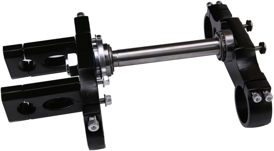 45mm 48mm Front Forks Shock Suspension Upside Down Front End for Pit Dirt Bike Off-Road Motorcycle Motocross (Black Triple Tree, 630mm Front Fork)