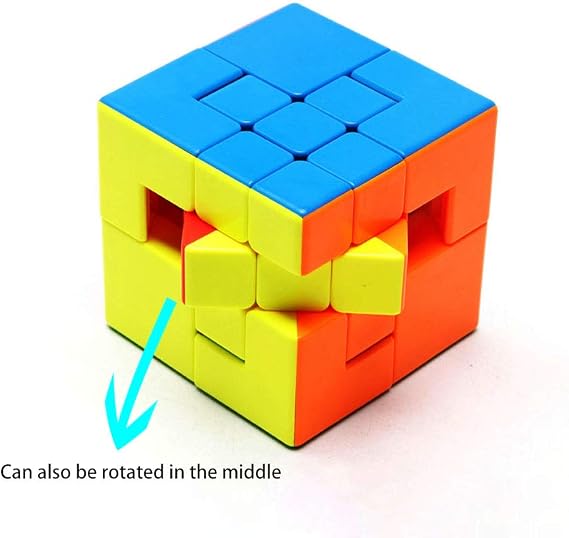 Puppet Cube 3x3 Stickerles Bandaged Magic Speed Cube Puzzle Cube Brain Teasers (V2)