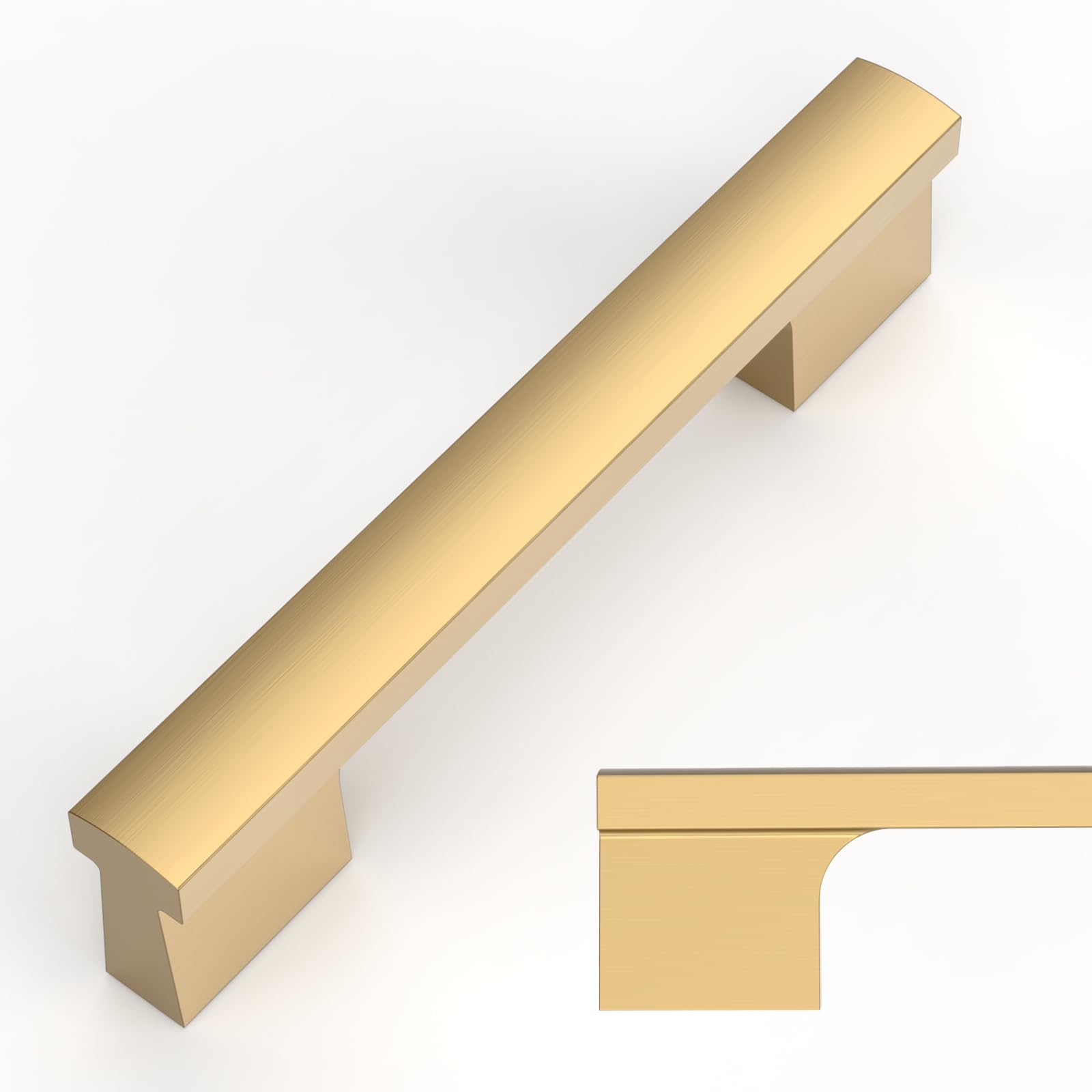 Amerdeco 10 Pack Champagne Bronze Cabinet Pulls 96mm Hole Center Cabinet Hardware Kitchen Cabinet Handles for Bathroom Drawer Pulls Dresser Pulls AM024
