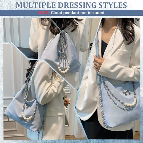 Image of PALAY Tote Bag for Women PU Hobo Bag Chic Bow Charm Chain Shoulder Bag Convertible Shoulder Bag Backpack Fashion Casual Hobo Bag