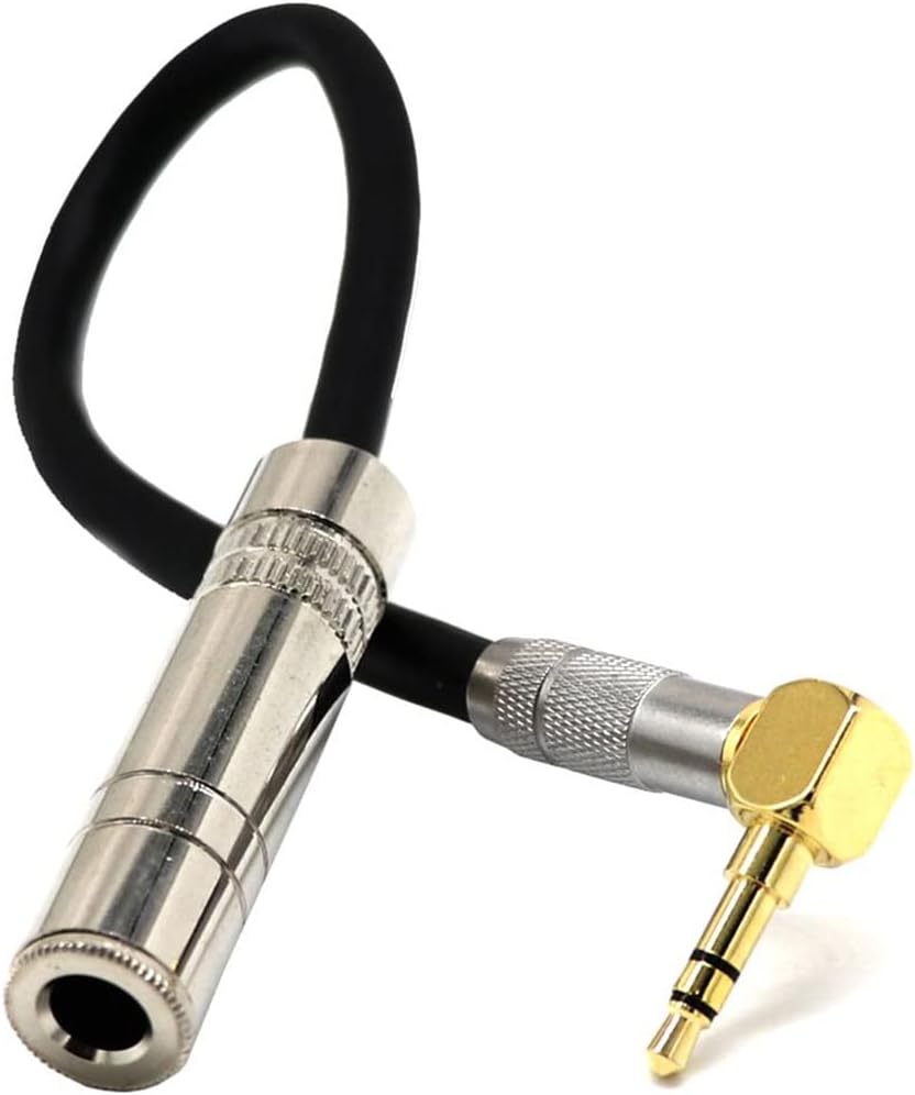 JSEIAJB 3.5mm Male Plug Jack to 6.35mm Female Stereo Extension Cable Angled Audio Line Electric Guitar