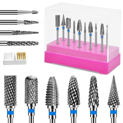 CGBE 10PCS Tungsten Carbide Nail Drill Bits Set