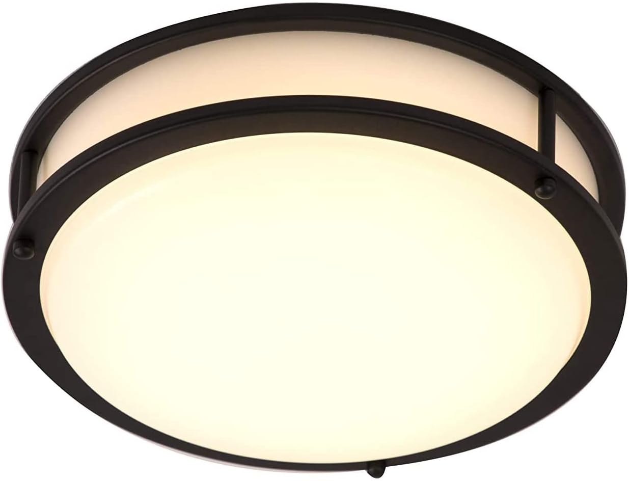 DESIGNERS FOUNTAIN 21.5 Watt 14 inch Oil Rubbed Bronze Dimmable LED Flush Mount Ceiling Light, 4000K Bright White, 1414 Lumens, EV1414LED-34