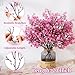 Yastouay Pink Fake Flowers Artificial Flowers, 5 Pcs Real Touch Silk Flowers Faux Artificial Flowers for Decorations, Babys Breath Artificial Flowers Bulk for Spring Decor Floral Arrangement