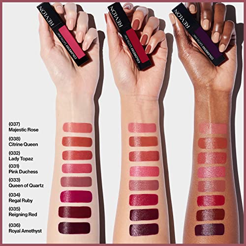 Image of REVLON Colorstay Satin INK, Comfortable, Longwear Rich 16-Hour Liquid lip Color, Formulated with Black Currant Seed Oil & Vitamin E, Queen Of Quartz - (033) (Pack of 2)