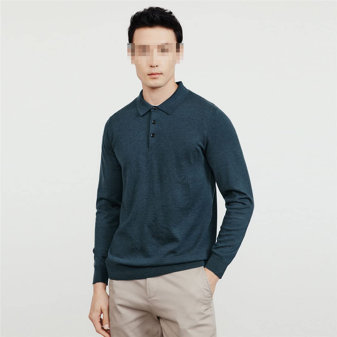 Vogrtcc Maglione da uomo a maniche lunghe Pullover Slim Maglia Lana Misto Caldo Top, Grigio scuro9, M