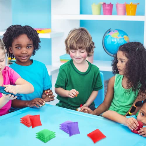 32 Pcs Mini Colorful Cornhole Bean Bags 2.4 X 2.4 In Nylon Bean Bags Toy For Kids Toss Game Fun Sports Outdoor Family Games Bean Bag For Girls Boys-4 Colors #TOP4