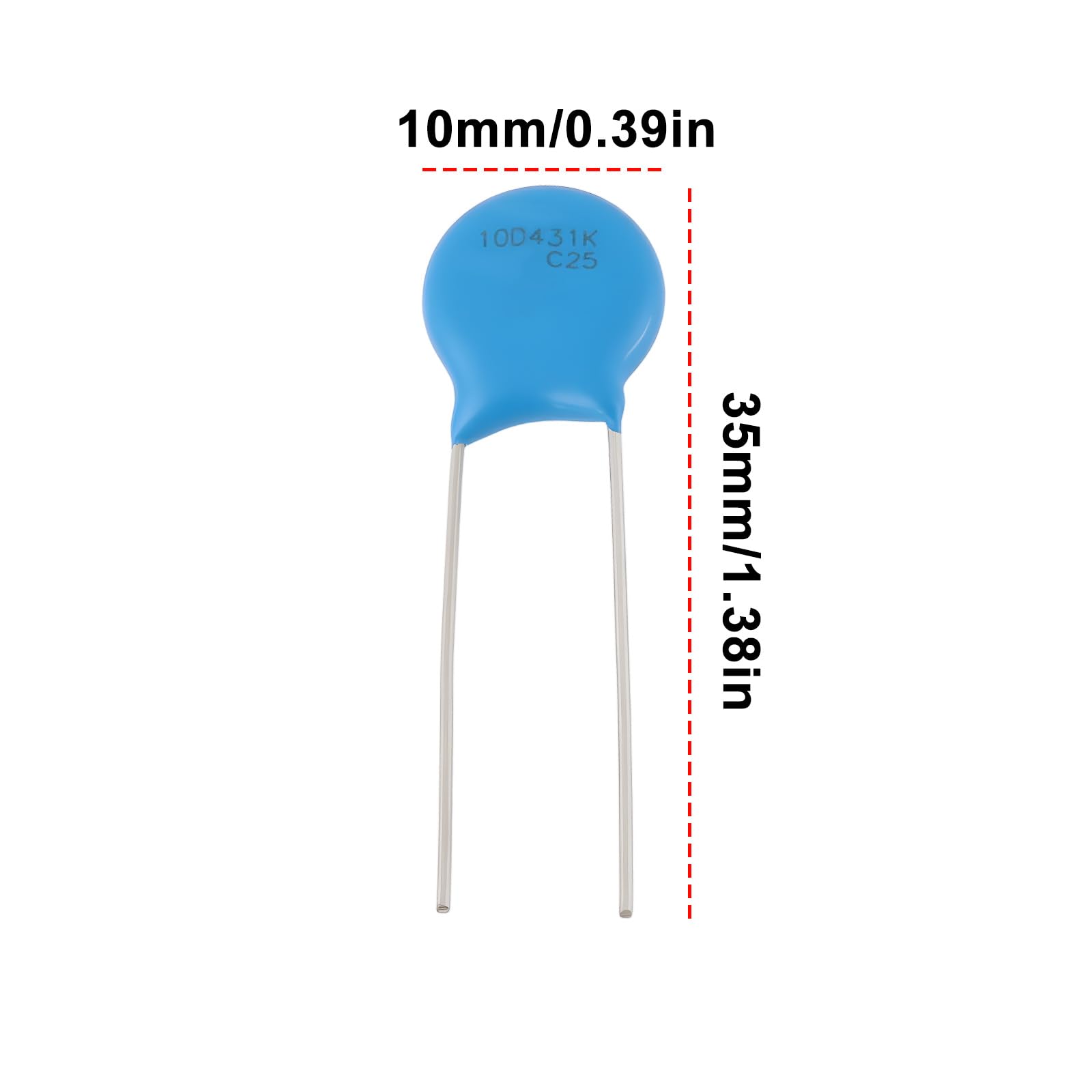 The Lord of the Tools 10pcs S10K275 B72210S0271K101 2pin Metallo Inserzione Diretta Varistore 275VAC 350VDC per Apparecchiature Industriali Elettriche