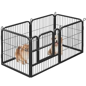 Yaheetech Heavy Duty Dog Pen Puppy Pen 6 Panel Pet Playpen for dog Cat Duck Rabbit Pet Exercise Pen Indoor Outdoor 63cm High