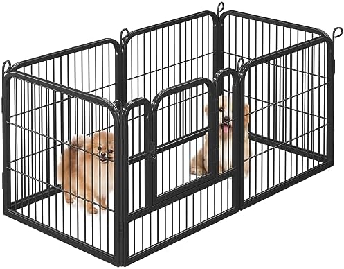 Yaheetech 16 Panel Dog Playpen 63cm High Heavy Duty Pet Pen for Puppy/Rabbit/Cat/Small Animals Metal Exercise Fence Barrier for Indoor/Outdoor