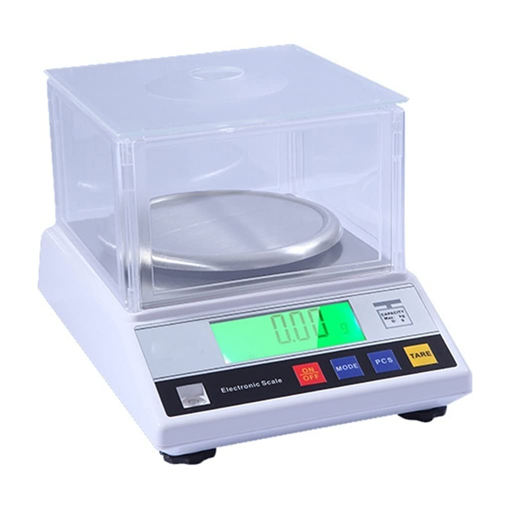 MRKU Bilancia da Laboratorio ad Alta precisione Bilancia Elettronica analitica Digitale da Laboratorio con paravento Peso di calibrazione da 0,01 g Batteria Ricaricabile