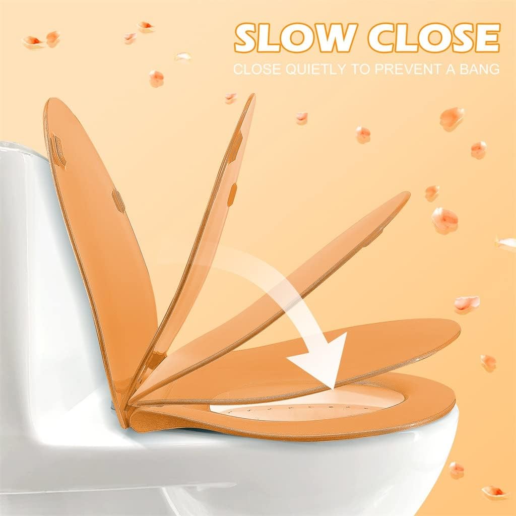 HBJWOV Button Golden Toilet Cover is Slow Down and No Noise Accessories